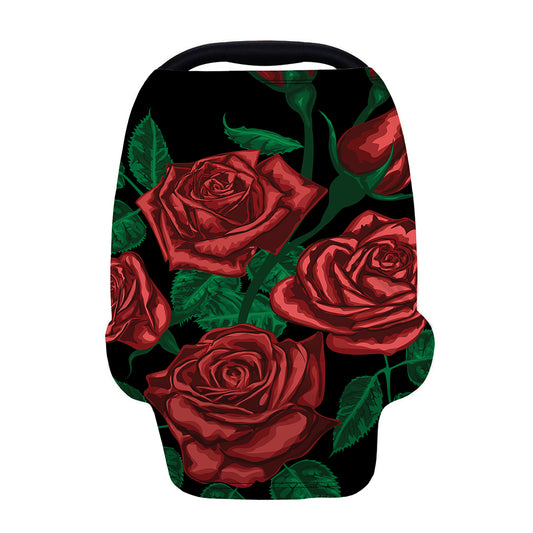Red Roses Tattoo Print Baby Seat Cover