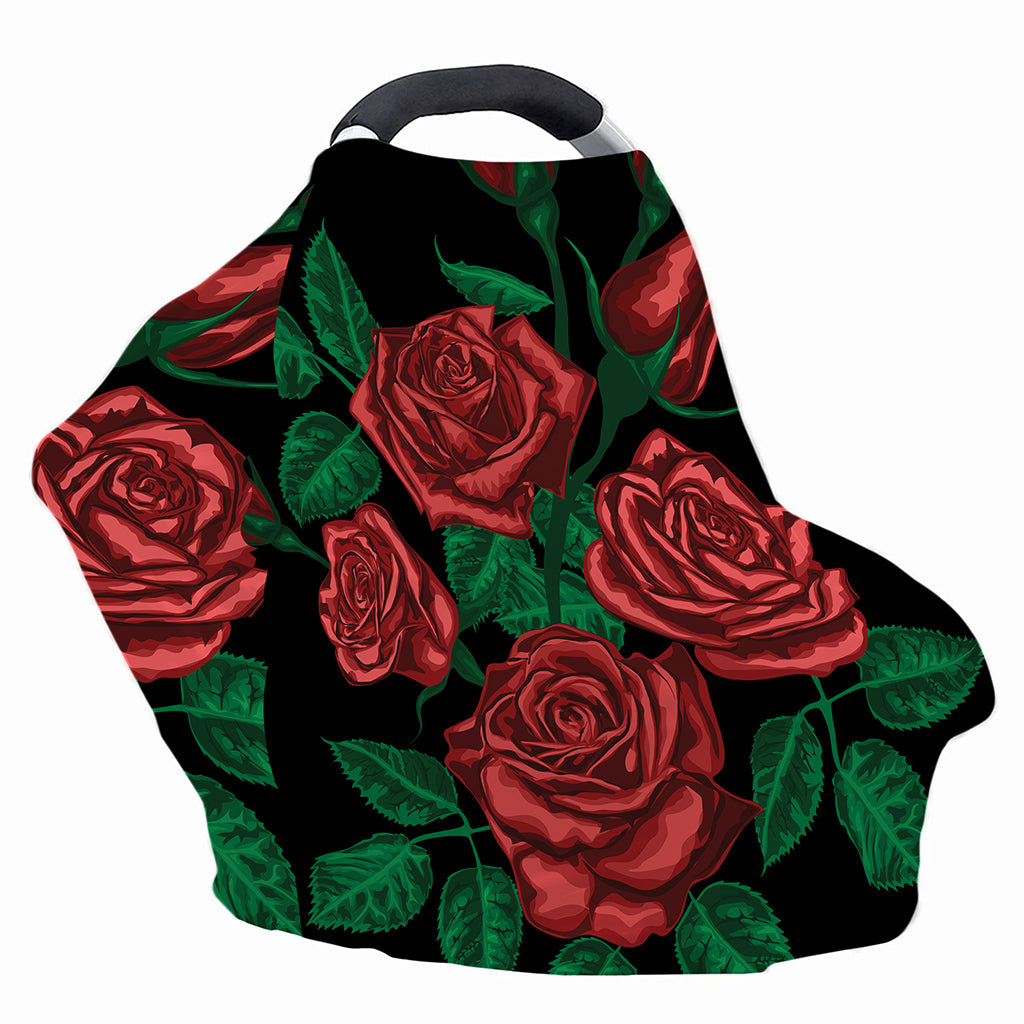 Red Roses Tattoo Print Baby Seat Cover