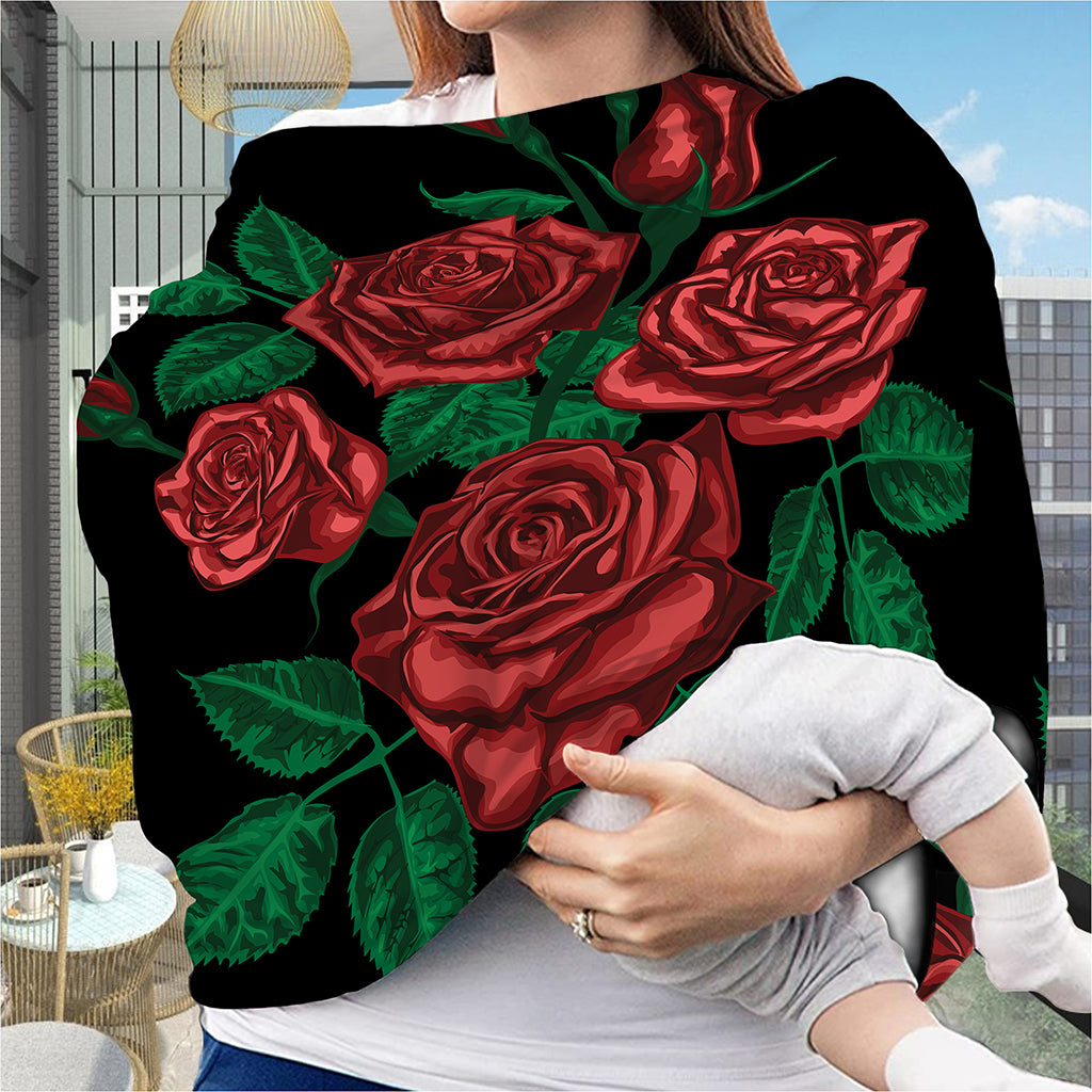 Red Roses Tattoo Print Baby Seat Cover