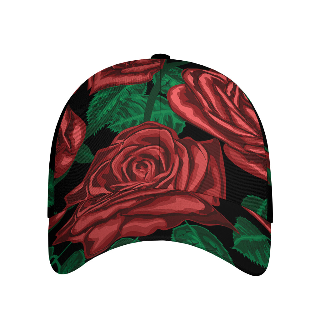 Red Roses Tattoo Print Baseball Cap