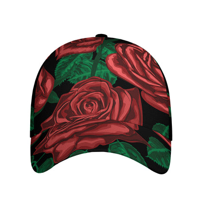 Red Roses Tattoo Print Baseball Cap