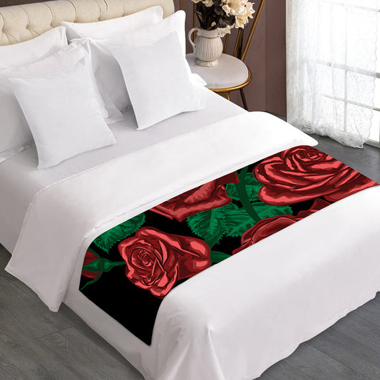 Red Roses Tattoo Print Bed Runner
