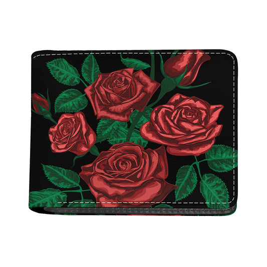 Red Roses Tattoo Print Bifold Wallet