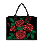 Red Roses Tattoo Print Canvas Tote Bag
