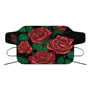 Red Roses Tattoo Print Car Windshield Snow Cover