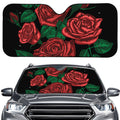 Red Roses Tattoo Print Car Windshield Sun Shade