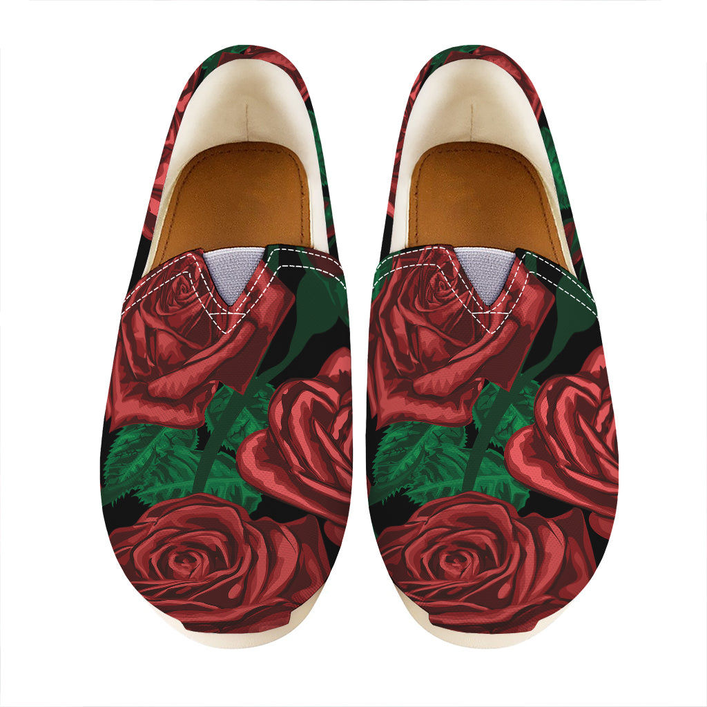 Red Roses Tattoo Print Casual Shoes