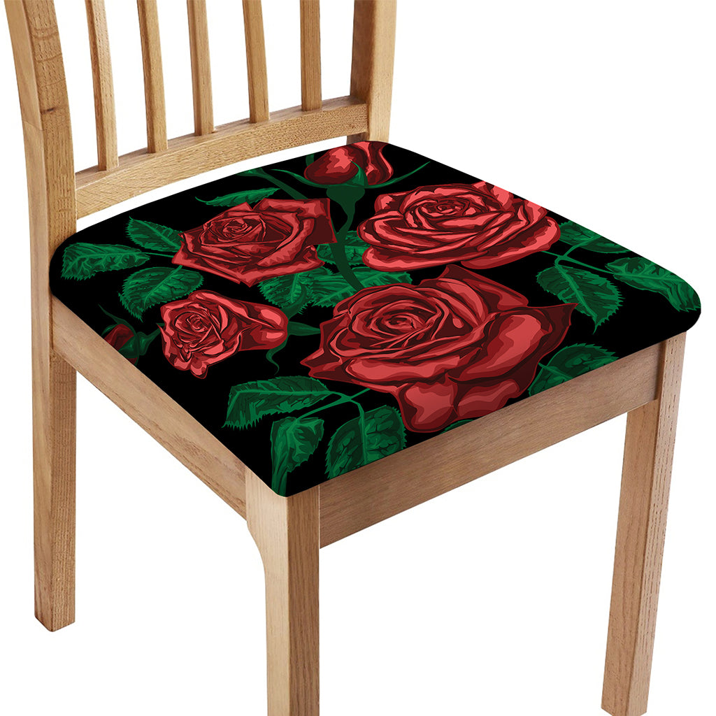Red Roses Tattoo Print Chair Cushion Cover