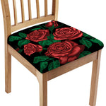 Red Roses Tattoo Print Chair Cushion Cover