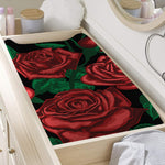 Red Roses Tattoo Print Changing Pad Cover