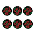 Red Roses Tattoo Print Coaster Set