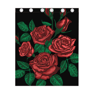 Red Roses Tattoo Print Curtain