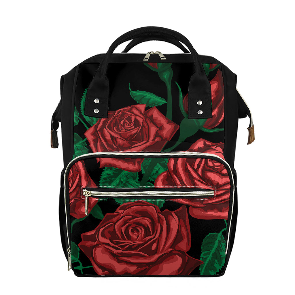 Red Roses Tattoo Print Diaper Bag