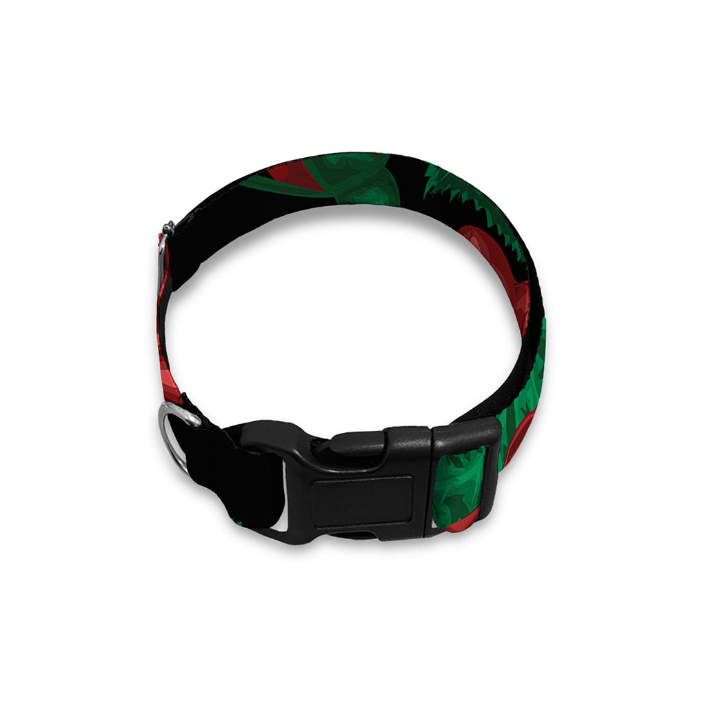 Red Roses Tattoo Print Dog Collar