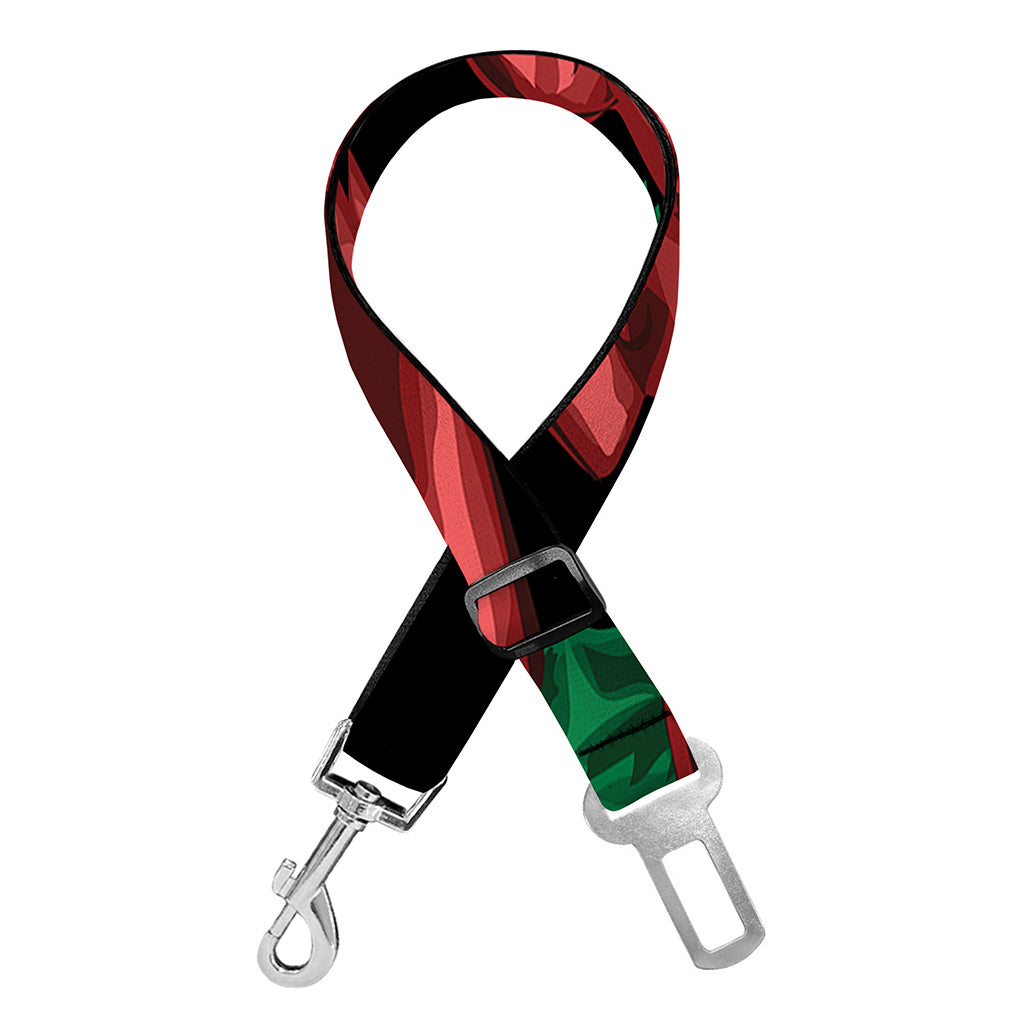 Red Roses Tattoo Print Dog Seat Belt