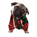 Red Roses Tattoo Print Dog Zip Up Hoodie