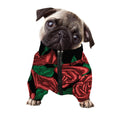 Red Roses Tattoo Print Dog Zip Up Jacket