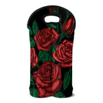 Red Roses Tattoo Print Double Neoprene Wine Tote