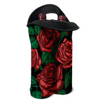 Red Roses Tattoo Print Double Neoprene Wine Tote