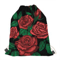 Red Roses Tattoo Print Drawstring Bag
