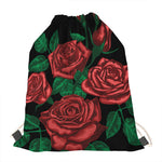 Red Roses Tattoo Print Drawstring Bag