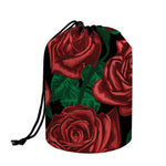 Red Roses Tattoo Print Drawstring Makeup Bag