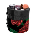 Red Roses Tattoo Print Drawstring Makeup Bag