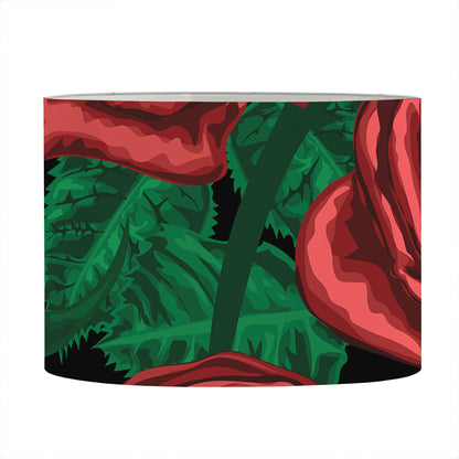 Red Roses Tattoo Print Drum Lamp Shade