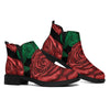 Red Roses Tattoo Print Flat Ankle Boots