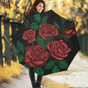 Red Roses Tattoo Print Foldable Umbrella