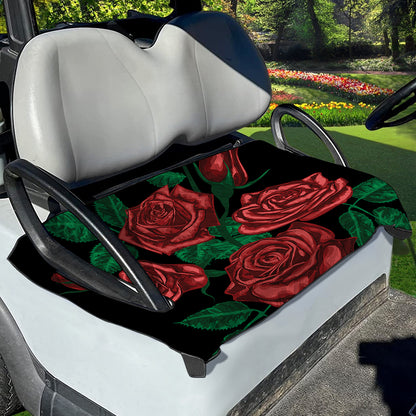 Red Roses Tattoo Print Golf Cart Seat Cover