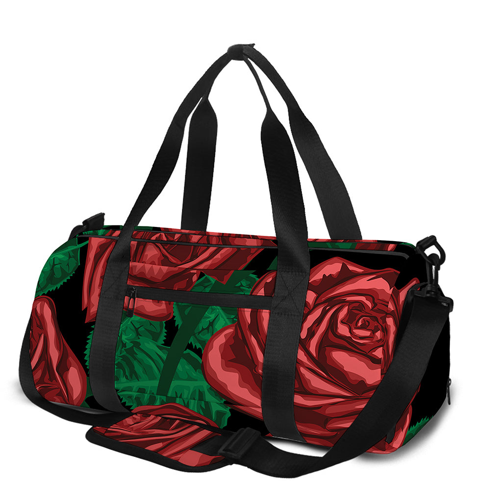 Red Roses Tattoo Print Gym Bag