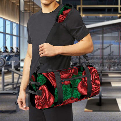 Red Roses Tattoo Print Gym Bag