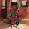 Red Roses Tattoo Print Harem Pants