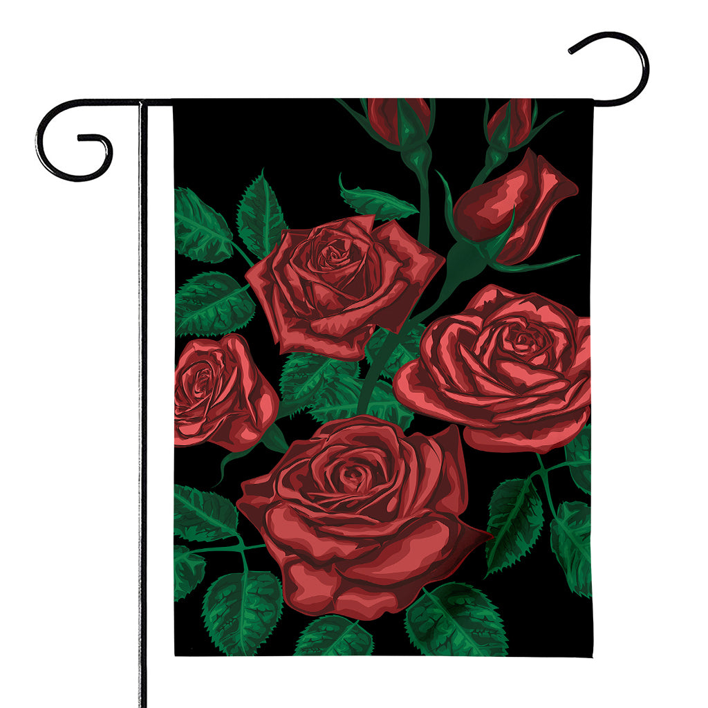 Red Roses Tattoo Print House Flag