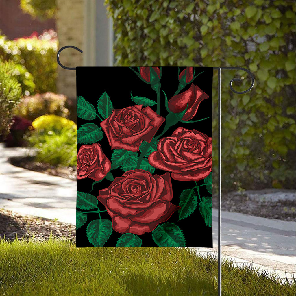 Red Roses Tattoo Print House Flag