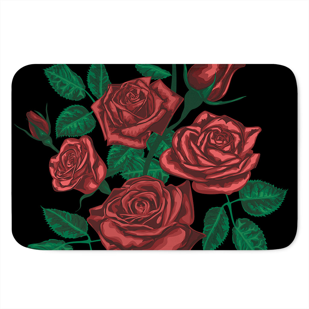 Red Roses Tattoo Print Indoor Door Mat