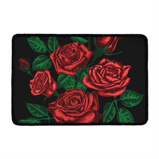 Red Roses Tattoo Print Kitchen Mat
