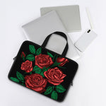 Red Roses Tattoo Print Laptop Sleeve With Handle