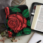 Red Roses Tattoo Print Leather Bible Cover