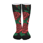 Red Roses Tattoo Print Long Socks