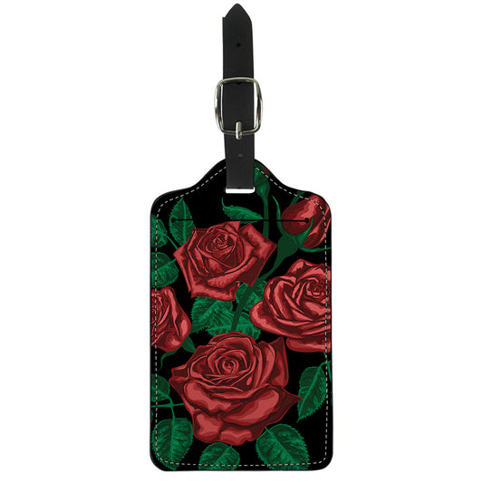 Red Roses Tattoo Print Luggage Tag