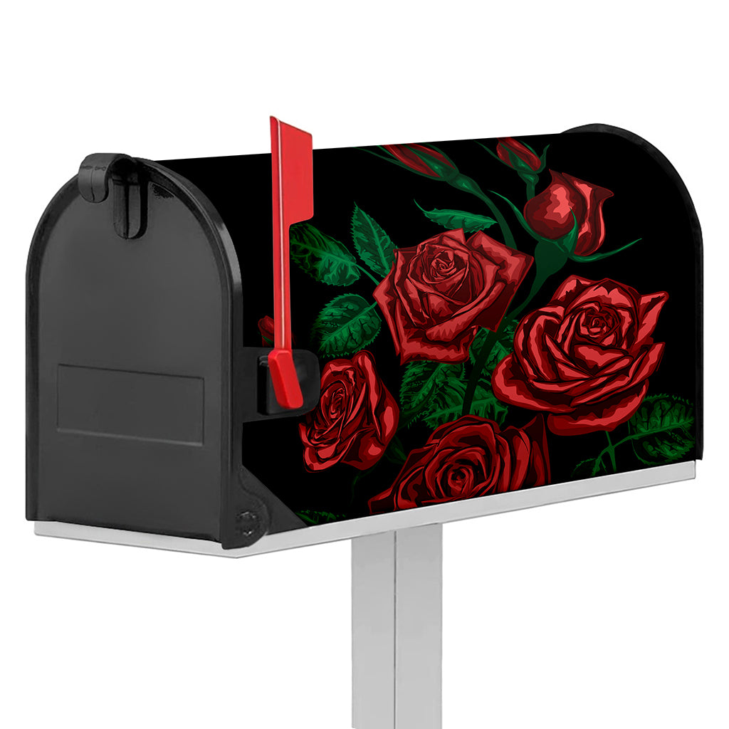 Red Roses Tattoo Print Mailbox Cover