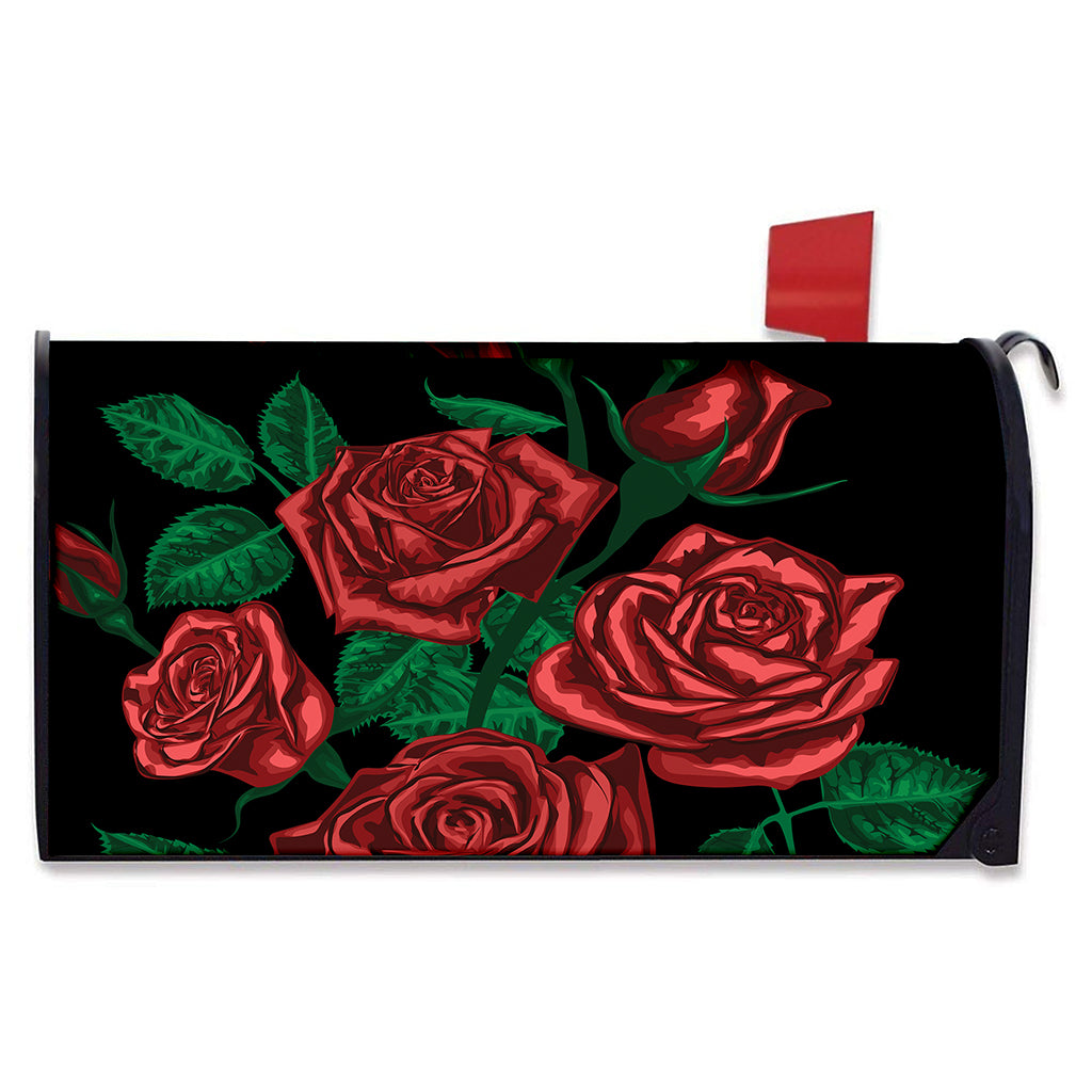 Red Roses Tattoo Print Mailbox Cover