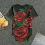 Red Roses Tattoo Print Men's Bodysuit