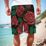 Red Roses Tattoo Print Men's Cargo Shorts