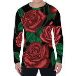 Red Roses Tattoo Print Men's Long Sleeve T-Shirt