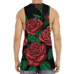 Red Roses Tattoo Print Men's Muscle Tank Top