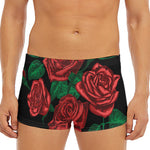 Red Roses Tattoo Print Men's Short Boxer Briefs