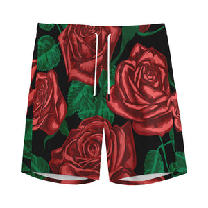 Red Roses Tattoo Print Men's Sports Shorts